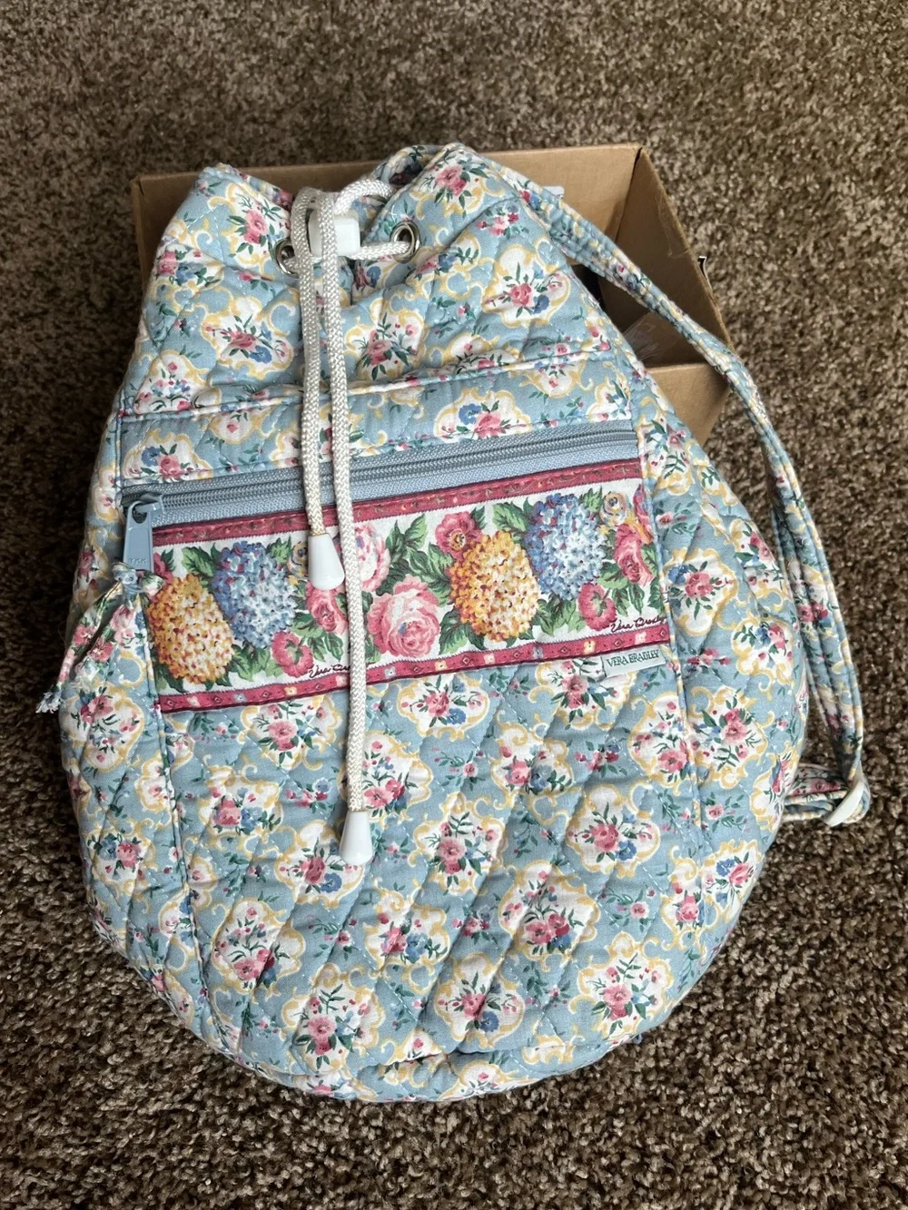 Vintage Vera Bradley Pastel Blue One-Strap Sling Bag